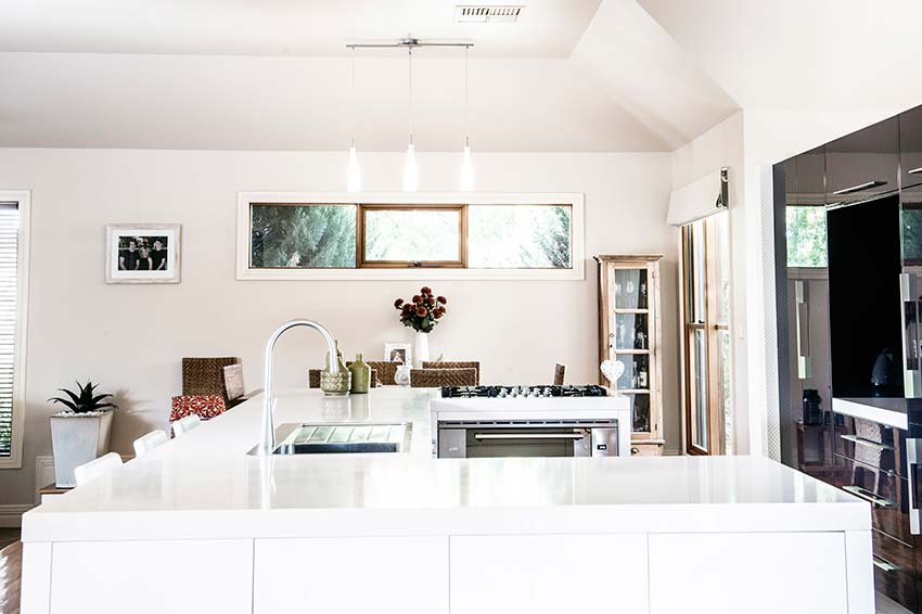 Kitchen cabinets black backsplash Corowa NSW